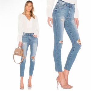 MOTHER The Swooner Ankle Fray Jeans